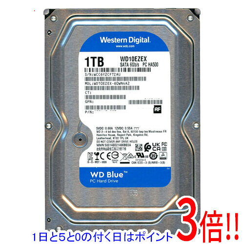 【1日と5.0のつく日、18日はポイント3倍！】【中古】Western Digital HDD WD10EZEX 1TB SATA600 7200 内蔵ハードディスク