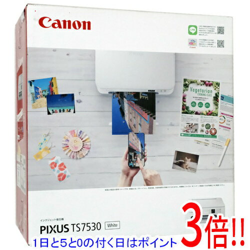 【延長保証対応!!】【1日と5.0のつく日、18日はポイント3倍！】Canon製 インクジェット複合機 PIXUS TS7530 ホワイト