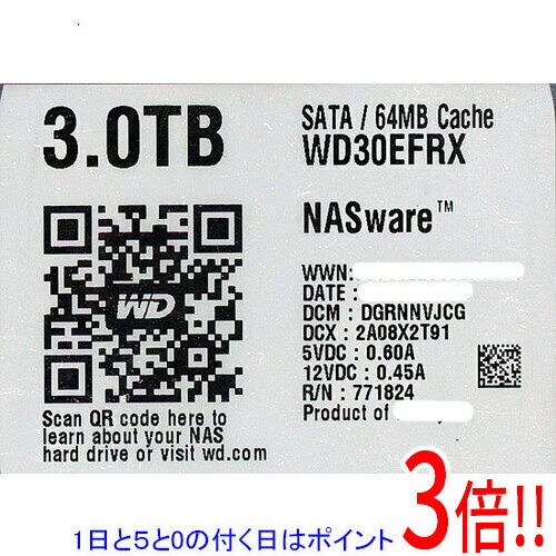 楽天市場】WD HDD 3TB WD Red WD30EFRXの通販