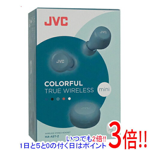 商品名JVC 完全ワイヤレスイヤホン HA-A5T-Z グリーン商品状態 新品です。 商品説明 片耳約3.9g、小型・軽量な完全ワイヤレスイヤホン。左右それぞれのワンボタンで簡単に基本操作が可能。 高磁力ネオジウムマグネット採用の高音質ドライバーにより、パワフルでクリアなサウンドが楽しめる。充電ケースは小型で手のひらに収まるラウンド型。 自動で電源ON/OFFやワイヤレス接続ができる「オートオン/オフ＆オートコネクト機能」を搭載。内蔵バッテリーと充電ケースで合計約15時間再生を実現。 商品名 完全ワイヤレスイヤホン 型番 HA-A5T-Z [グリーン] 仕様 [基本仕様] タイプ カナル型 接続タイプ ワイヤレス 装着方式 完全ワイヤレス(左右分離型) 構造 密閉型(クローズド) 駆動方式 ダイナミック型 再生周波数帯域 20Hz〜20kHz ドライバサイズ 6 mm 充電端子 充電ケース：USB [ワイヤレス機能] ワイヤレス Bluetooth Bluetoothバージョン Ver.5.1/Class1 連続再生時間 約5時間 充電時間 イヤホン：約2時間/充電ケース：約2.5時間 対応コーデック SBC [機能] マイク ○ 自動電源ON機能 ○ 自動電源OFF機能 ○ 防水・防塵性能 IPX4相当 リモコン ○ AIアシスタント呼び出し機能 ○ [サイズ・重量] 重量 3.9 g メーカー JVC その他 ※商品の画像はイメージです。その他たくさんの魅力ある商品を出品しております。ぜひ、見て行ってください。※返品についてはこちらをご覧ください。　