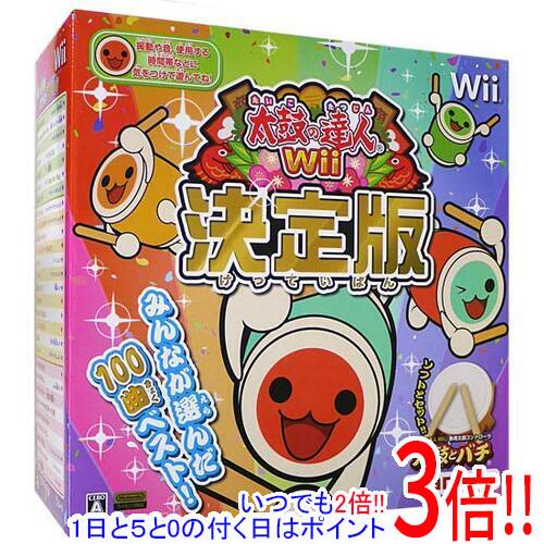 【いつでも2倍！1日と5．0のつく日は3倍！18日も3倍！】【中古】太鼓の達人Wii 決定版 太鼓とバチ同梱版 ディスク傷