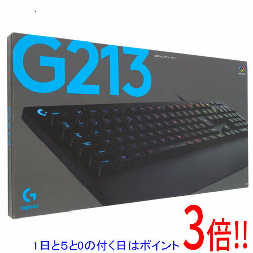 【1日と5.0のつく日、18日はポイント3倍！】【中古】ロジクール G213 RGB Gaming Keyboard G213r ブラック 元箱あり