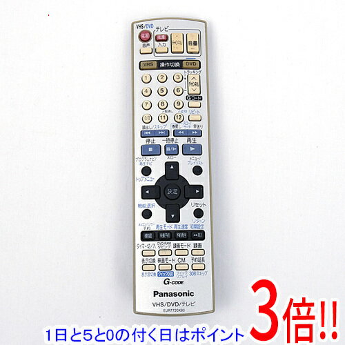 For Visual Equipments - 【1日と5.0のつく日、18日はポイント3倍！】【中古】Panasonic VHS・DVDリモコン EUR7720X80