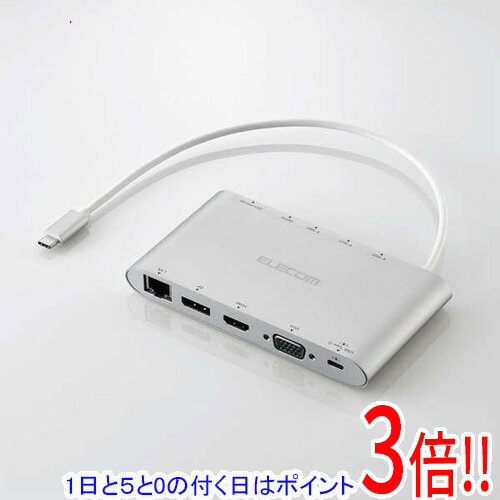樂天商城 - 【1日と5.0のつく日、18日はポイント3倍！】ELECOM Type-C ドッキングステーション 11in1 4画面マルチモニター DST-C28SV シルバー