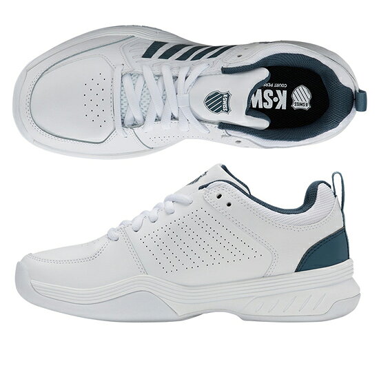 エクセラーの【1日と5.0のつく日、18日はポイント3倍！】DUNLOP ダンロップ 28.5cm テニスシューズ COURT EXPRESS 2 CARPET MEN KS09488163WG ホワイト×グリーン｜アングル2