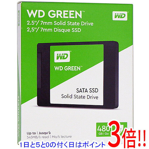 【1日と5.0のつく日、18日はポイント3倍！】Western Digital製 内蔵SSD 480GB WD Green WDS480G2G0A