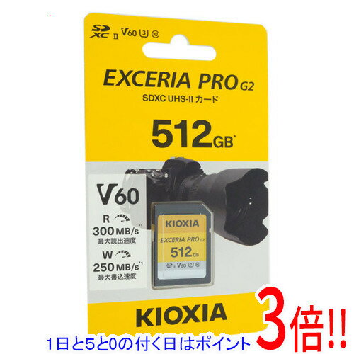 【1日と5.0のつく日、18日はポイント3倍！】キオクシア SDXCメモリーカード EXCERIA PRO G2 KSDHU-B512G 512GB