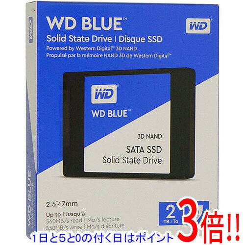 【1日と5.0のつく日、18日はポイント3倍！】Western Digital製 SSD WD Blue 3D NAND SATA WDS200T2B0A-EC 2TB