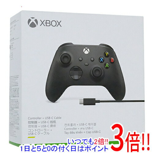 【いつでも2倍！1日と5．0のつく日は3倍！18日も3倍！】Microsoft Xbox ワイヤレス コントローラー + USB-C ケーブル 1V8-00005 カーボ..