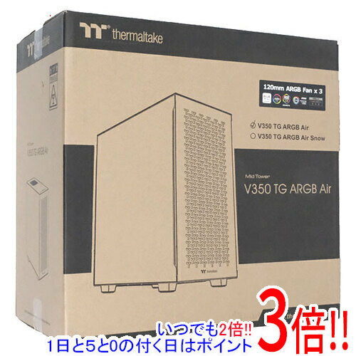 【いつでも2倍！1日と5．0のつく日は3倍！18日も3倍！】Thermaltake ミドルタワー PCケース V350 TG ARGB Air Black CA-1S3-00M1WN-03 ブラック