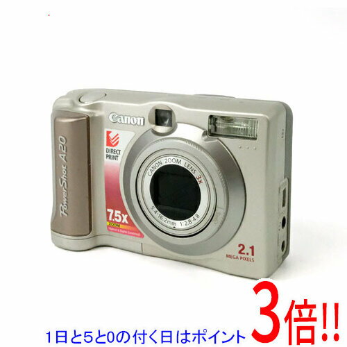 商品名【1日と5.0のつく日、18日はポイント3倍！】【中古】Canon製 PowerShot A20 202万画素 本体のみ 端子カバーなし商品状態 動作確認済みの中古品です。※端子カバーはありません。 ※中古品ですので、傷、汚れ等ある場...
