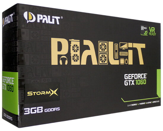 【中古】PALIT GeForce GTX1060 3GB STORMX NE51060015F9-1061F 元箱あり