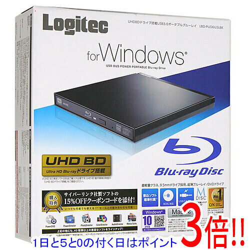 商品名【中古】Logitec ポータブルBlu-rayドライブ LBD-PUD6U3LBK 元箱あり商品状態動作確認済みの中古品です。※中古品のため、使用感や傷、汚れ等がある場合がございます。型番LBD-PUD6U3LBK [ブラック]仕様[基本スペック]設置方式 外付け接続インターフェース USB2.0/USB3.0キャッシュ 4MB [再生可能メディア]BD-R ○ BD-R DL ○ BD-RE ○ BD-RE DL ○ BD-R XL ○ BD-RE XL ○ Ultra HD Blu-ray ○ BD-ROM ○ DVD-R ○ DVD-RW ○ DVD-R DL ○ DVD+R ○ DVD+RW ○ DVD+R DL ○ DVD-RAM ○ DVD-ROM ○ [記録可能メディア]BD-R ○ BD-R DL ○ BD-RE ○ BD-RE DL ○ BD-R XL ○ BD-RE XL ○ DVD-R ○ DVD-R DL ○ DVD+R ○ DVD+R DL ○ DVD-RW ○ DVD+RW ○ DVD-RAM ○ [書き込み速度]DVD-R書き込み速度 8 倍速DVD-RW書き換え速度 6 倍速DVD+R書き込み速度 8 倍速DVD+RW書き換え速度 8 倍速DVD-RAM書き換え速度 5 倍速CD-R書き込み速度 24 倍速CD-RW書き込み速度 24 倍速BD-R書き込み速度 6 倍速BD-RE書き換え速度 2 倍速[サイズ・重量]重さ 230 g幅x高さx奥行 133x14x142 mm付属品※画像に写っているものがすべてです。ご確認のうえご検討ください。その他※掲載画像は代表画像です。実際の商品と細部が異なる場合がございますので、商品状態につきましては表記の内容をご確認ください。※返品についてはこちらをご覧ください。　