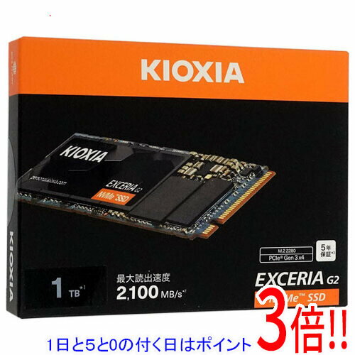 【1日と5.0のつく日、18日はポイント3倍！】キオクシア EXCERIA G2 SSD-CK1.0N3G2/N ブラック