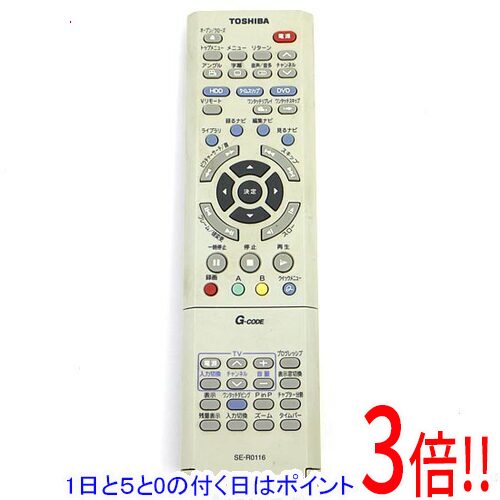 乐天商城 - 【1日と5.0のつく日、18日はポイント3倍！】【中古】TOSHIBA製 HDD＆DVDレコーダー用リモコン SE-R0116