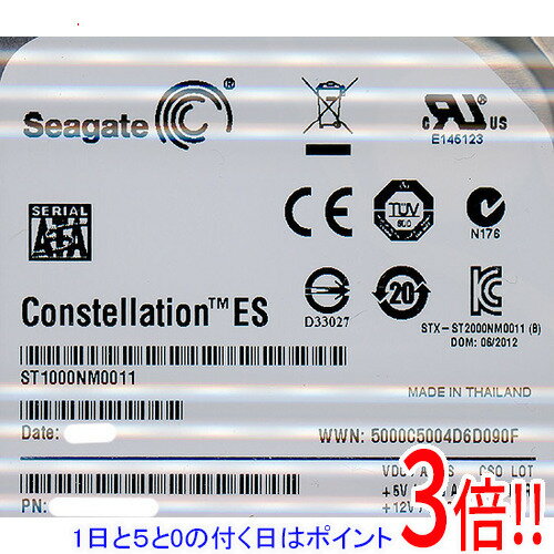 【1日と5.0のつく日、18日はポイント3倍！】SEAGATE製HDD ST1000NM0011 1TB SATA600 7200