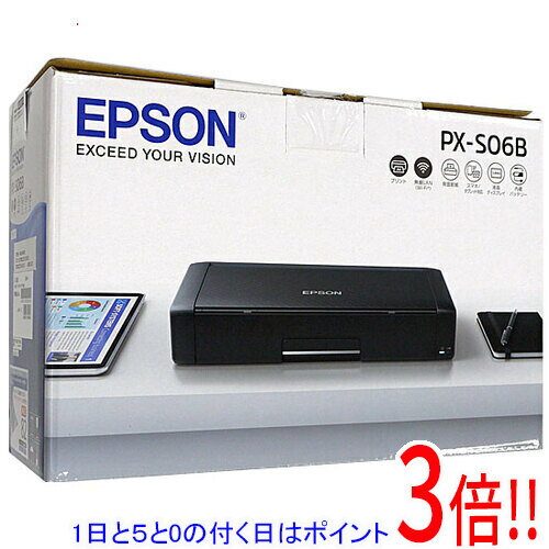 乐天商城 - 【1日と5.0のつく日、18日はポイント3倍！】【中古】EPSON製 A4モバイルプリンター ビジネスインクジェット PX-S06B ブラック 欠品あり 展示品