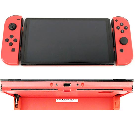 エクセラーの【1日と5.0のつく日、18日はポイント3倍！】【中古】任天堂 Nintendo Switch 有機ELモデル マリオレッド HEG-S-RAAAA 本体・Joy-Conいたみ 元箱あり｜アングル2