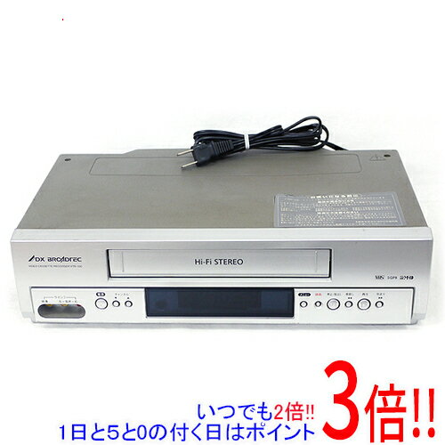 商品名【中古】DXアンテナ製 Hi-Fiビデオ VTR-100商品状態動作確認済の中古品です。 ※中古品ですので、傷、汚れ等ある場合がございます。ご理解の上、ご検討お願いします。商品説明●最大で8時間先まで、30分単位で録画設定できる。 ●タイマー録画をした番組を録画終了後に自動的にテープの録画開始ポイントまで巻き戻すことができる。商品名Hi-Fiビデオ型番VTR-100仕様テープ種類 VHS HiFi ○ 19ミクロンヘッド ○ CMスキップ ○ サイズ 360x92x216 mm 付属品※付属品なし。本体のみとなります。ご確認後、ご検討お願い致します。その他 ※商品の画像はイメージです。その他たくさんの魅力ある商品を出品しております。ぜひ、見て行ってください。※返品についてはこちらをご覧ください。　