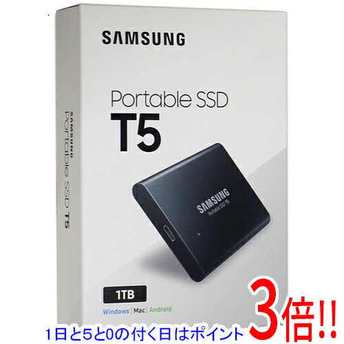 【延長保証対応!!】【1日と5.0のつく日、18日はポイント3倍！】SAMSUNG 外付けSSD T5 MU-PA1T0B/IT 1TB ディープブラック