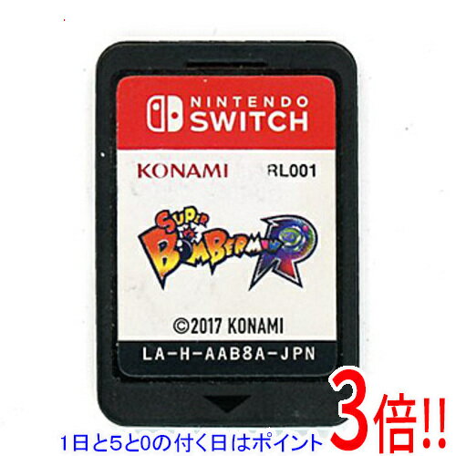 商品名【中古】スーパーボンバーマンR Nintendo Switch ソフトのみ商品状態 開封済みの中古品です。※ソフトのみの出品です。※本商品は、製品の性質上、返品はお受けできませんのでご了承ください。 商品情報 ボンバーマンのゲーム性や操作感はそのままで“今風"に復活 フォトリアルなグラフィックと立体的なギミックが加わった3Dステージ ボンバーマン兄弟やお馴染みの敵たちが個性豊かになって登場 最大8人対戦、ローカル通信対戦、オンライン対戦可能 豪華声優陣が演じる充実のデモムービー 対応機種 Nintendo Switch 仕様 ジャンル アクション CERO 「A」全年齢対象 プレイ人数 TVモード 1〜8 人 テーブルモード 1〜8 人 携帯モード 1 人 メーカー コナミ その他 ※商品の画像はイメージです。 その他たくさんの魅力ある商品を出品しております。ぜひ、見て行ってください。 ※返品についてはこちらをご覧ください。　