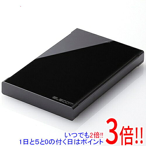 【中古】ELECOM ポータブルハードディスク ELP-CED020UBK 2TB 未使用