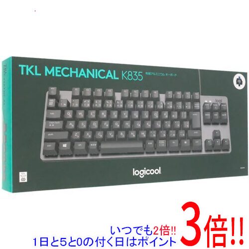【中古】ロジクール TKL Mechanical Keyboard K835-Clicky K835GPB 青軸 グラファイト 未使用