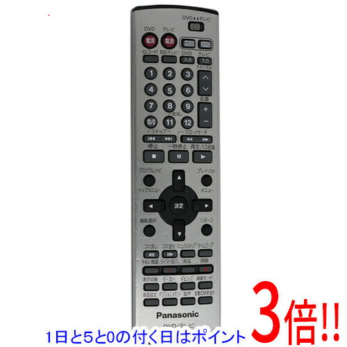 For Visual Equipments - 【1日と5.0のつく日、18日はポイント3倍！】【中古】Panasonic DVDレコーダー用リモコン EUR7624KA0 本体いたみ