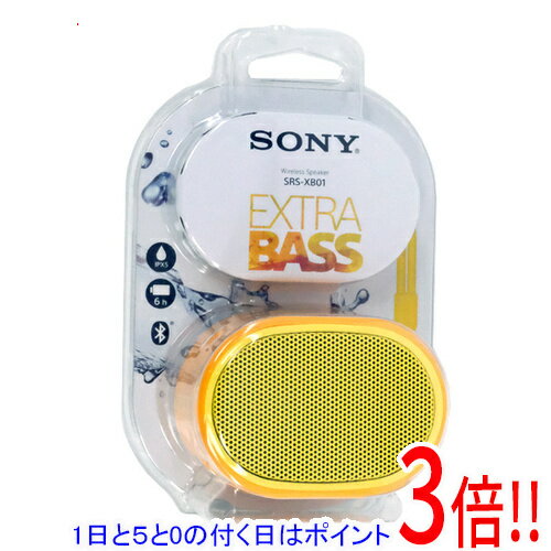 商品名【延長保証対応!!】SONY ワイヤレスポータブルスピーカー SRS-XB01(Y) イエロー商品状態 新品です。 商品説明 直径約37.5mm口径のフルレンジスピーカーユニットを搭載したワイヤレスポータブルスピーカー。迫力ある重低音とクリアな音を楽しめる。 IPX5相当の防水性能により、お風呂やキッチン、アウトドアでも水しぶきを気にせず使用できる。3時間の充電で最長6時間再生できるバッテリーを内蔵。 近くにスマホがなくても、スピーカー本体の操作ボタンで再生・停止・曲送り、曲の頭出しが可能。持ち運びに便利なストラップが付属。 商品名 ワイヤレスポータブルスピーカー 型番 SRS-XB01 (Y) [イエロー] 仕様 [ワイヤレス再生] Bluetooth ○ [基本スペック] 総合出力 3 W バージョン Bluetooth標準規格ver.4.2/Bluetooth標準規格Power Class1 駆動時間 電池持続時間(Bluetooth接続時)：約6時間 電源 microUSB/充電池 対応プロファイル A2DP/AVRCP/HFP/HSP 対応コーデック SBC 防水・防滴 IPX5 自動スリープモード ○ マイク ○ 再生チャンネル モノラル スピーカー構成 フルレンジ スピーカー方式 パッシブラジエーター方式 [入出力端子] ミニプラグ入力 ○ 入力端子 ミニプラグ入力x1 アナログ入力合計 1 [サイズ・重量] 幅x高さx奥行き 81.5x57.5x56.5 mm 重量 160 g メーカー SONY製 その他 ※商品の画像はイメージです。その他たくさんの魅力ある商品を出品しております。ぜひ、見て行ってください。※返品についてはこちらをご覧ください。　