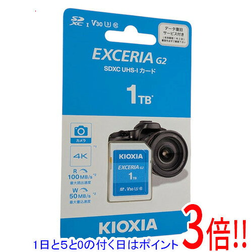 【1日と5.0のつく日、18日はポイント3倍！】キオクシア SDXCメモリーカード EXCERIA G2 KSDU-B001TBK 1TB
