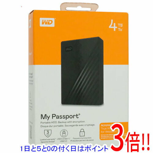 2.0TB〜 - 【1日と5.0のつく日、18日はポイント3倍！】WesternDigital ポータブルハードディスク My Passport WDBPKJ0040BBK-WESN 4TB