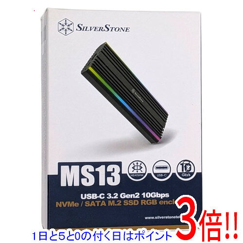 商品名SILVERSTONE SSDケース SST-MS13 黒商品状態新品の商品です。型番SST-MS13 [黒]仕様[基本スペック]規格サイズ M.2インターフェース USB3.2 Gen2 Type-Cx1幅x高さx奥行 104.8x15.9x43.8 mmその他※掲載画像は代表画像です。実際の商品と細部が異なる場合がございますので、商品状態につきましては表記の内容をご確認ください。※返品についてはこちらをご覧ください。　