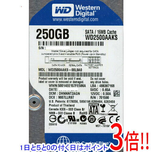 Rakuten - 【1日と5.0のつく日、18日はポイント3倍！】Western Digital製HDD WD2500AAKS 250G SATA300 7200