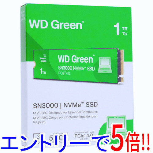 顼㤨֡ڥȥ꡼5ܡ11/20 20:0011/27 0159ޤǡWestern Digital SSD WD Green SN3000 NVMe SSD WDS100T4G0E 1TBפβǤʤ10,040ߤˤʤޤ