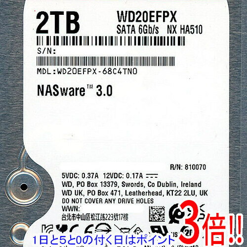 �ڥ���ȥ꡼��5�ܡ�11/14 10:00��11/16 23��59�ޤǡ���Western Digital��HDD WD20EFPX 2TB SATA600