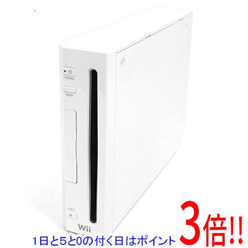 商品名【中古】任天堂 家庭用ゲーム機 Wii [ウィー] 本体のみ商品状態動作確認済みの中古品です。※中古品のため、使用感や傷、汚れ等がある場合がございます。型番Wii [ウィー] シロ仕様入力端子・USB2.0 × 2・SDカードスロット ×1・ゲームキューブコントローラポート ×4・ゲームキューブメモリカードスロット ×2・AVマルチ出力端子 ×1（新AVケーブル採用）・センサーバー接続端子 ×1付属品※電源コード、Wiiリモコンはありません。※本体のみとなります。ご確認後、ご検討お願い致します。その他※掲載画像は代表画像です。実際の商品と細部が異なる場合がございますので、商品状態につきましては表記の内容をご確認ください。※返品についてはこちらをご覧ください。　