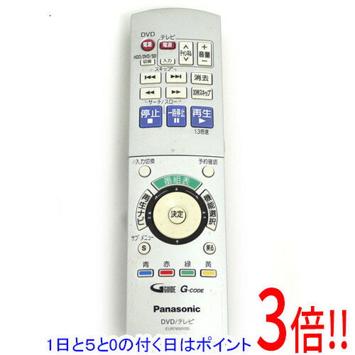 【1日と5.0のつく日、18日はポイント3倍！】【中古】Panasonic DVDレコーダー用リモコン EUR7655Y20