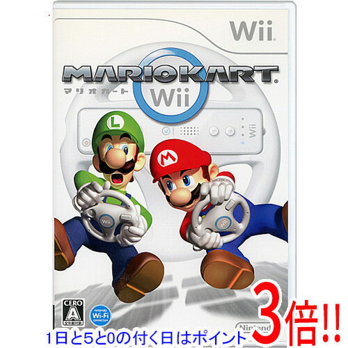 【1日と5.0のつく日、18日はポイント3倍！】【中古】マリオカートWii 「Wiiハンドル」なし 説明書なし・ディスク傷・カバー・ケースいたみ