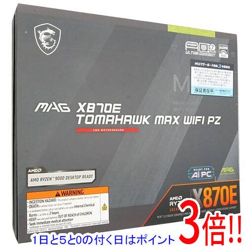 【1日と5.0のつく日、18日はポイント3倍！】【中古】MSI ATXマザーボード MAG X870E TOMAHAWK MAX WIFI PZ SocketAM5 未使用