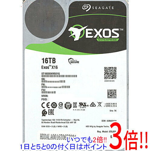 【いつでも2倍！1日と5．0のつく日は3倍！18日も3倍！】SEAGATE製HDD ST16000NM001G 16TB SATA600 7200