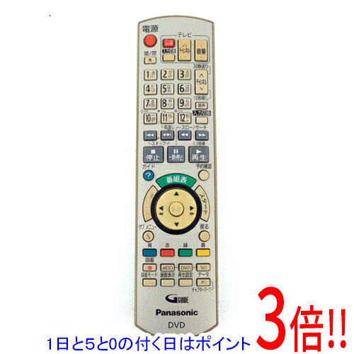 【1日と5.0のつく日、18日はポイント3倍！】【中古】Panasonic ハイビジョンDVDレコーダー用リモコン N2QAYB000349 本体いたみ