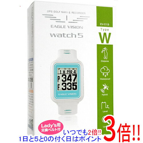 ゴルフ用GPS 【いつでも2倍！1日と5．0のつく日は3倍！18日も3倍！】朝日ゴルフ用品 EAGLE VISION watch 5 EV-019 ホワイト