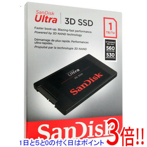 【1日と5.0のつく日、18日はポイント3倍！】SANDISK 2.5インチSATA SSD Ultra 3D 1TB SDSSDH3-1T00-G25