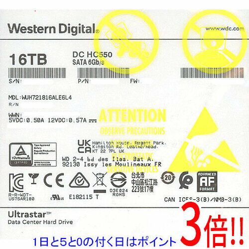 【1日と5.0のつく日、18日はポイント3倍！】Western Digital製HDD WUH721816ALE6L4 16TB SATA600 7200