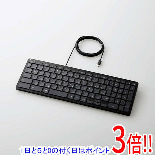 【1日と5.0のつく日、18日はポイント3倍！】ELECOM WWCB認証 抗菌 有線キーボード TK-CB01UPKBK ブラック