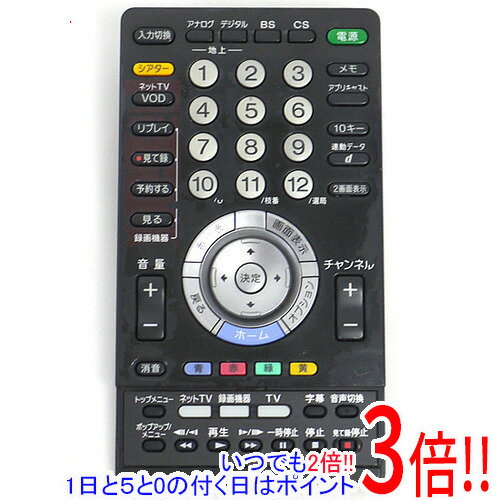 【いつでも2倍！1日と5．0のつく日は3倍！18日も3倍！】【中古】SONY テレビリモコン RMF-JD002 訳あり