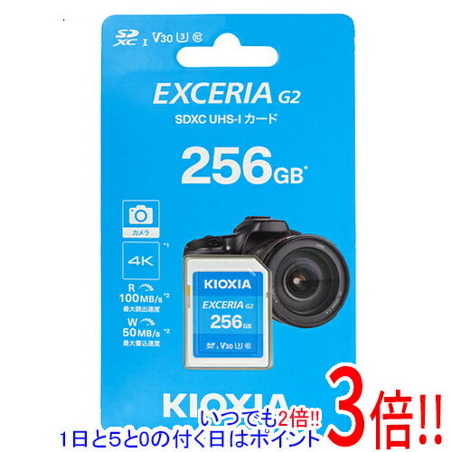 【いつでも2倍！1日と5．0のつく日は3倍！18日も3倍！】キオクシア SDXCメモリーカード EXCERIA G2 KSDU-B256G 256GB