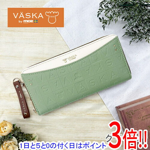 【1日と5.0のつく日、18日はポイント3倍！】【新品(開封のみ)】 VASKA by moz ニコル ラウンドファスナー長財布 VS-0471 グリーン