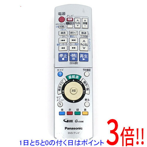 For Visual Equipments - 【1日と5.0のつく日、18日はポイント3倍！】【中古】Panasonic DVDビデオレコーダー用 リモコン EUR7658YC0