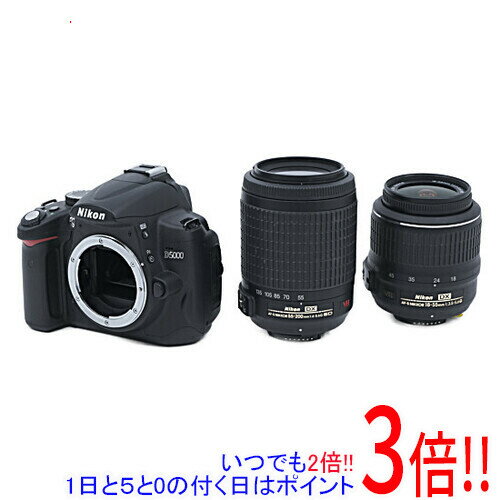 【いつでも2倍！1日と5．0のつく日は3倍！18日も3倍！】【中古】Nikon デジタル一眼レフ D5000 ダブルズームキット 訳あり